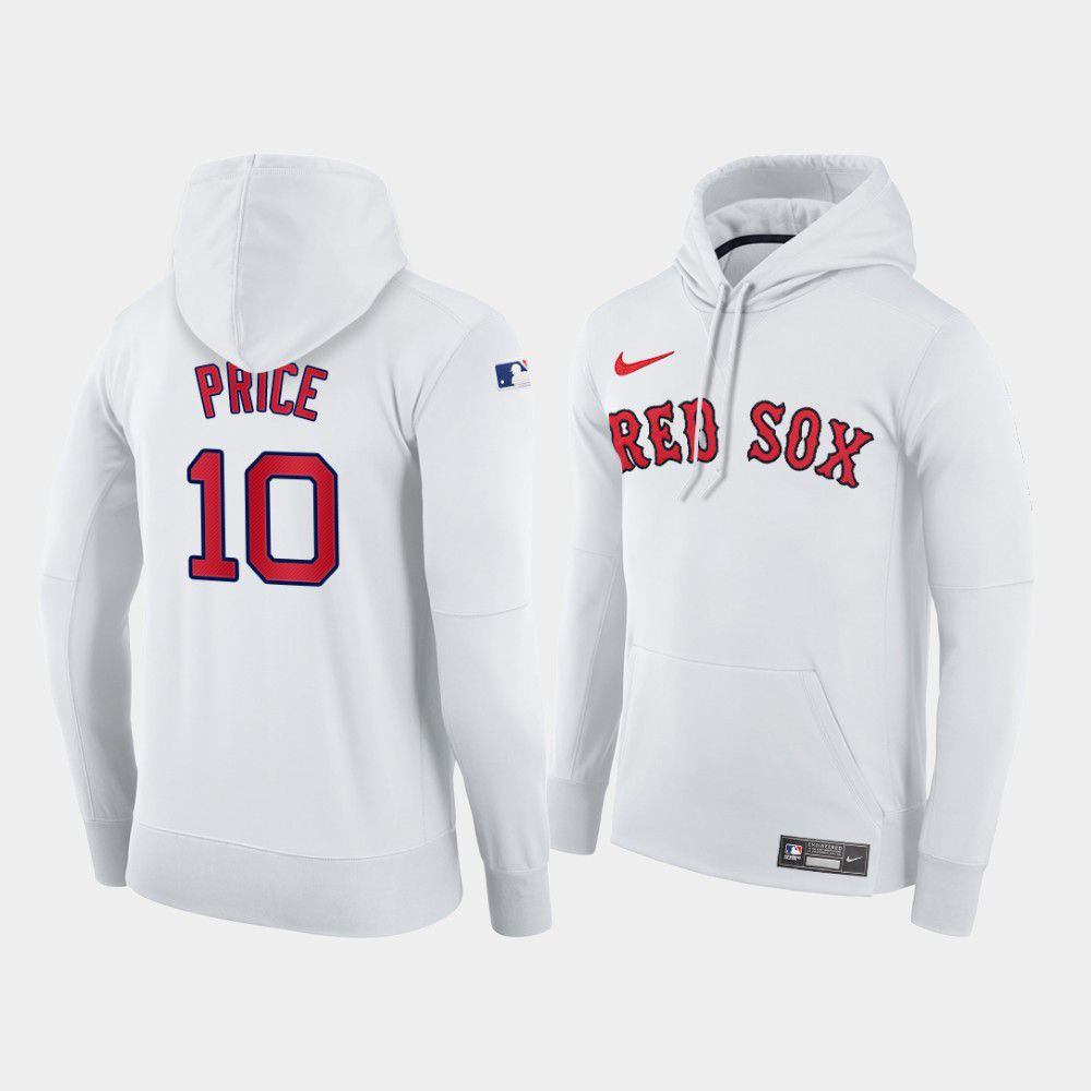 Men Boston Red Sox #10 Price white home hoodie 2021 MLB Nike Jerseys